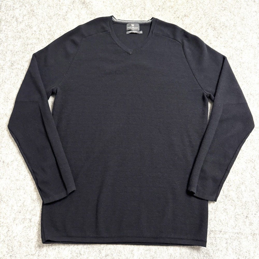Mack Weldon Tech Merino Sweater XL Black Lightweight Wool Performance